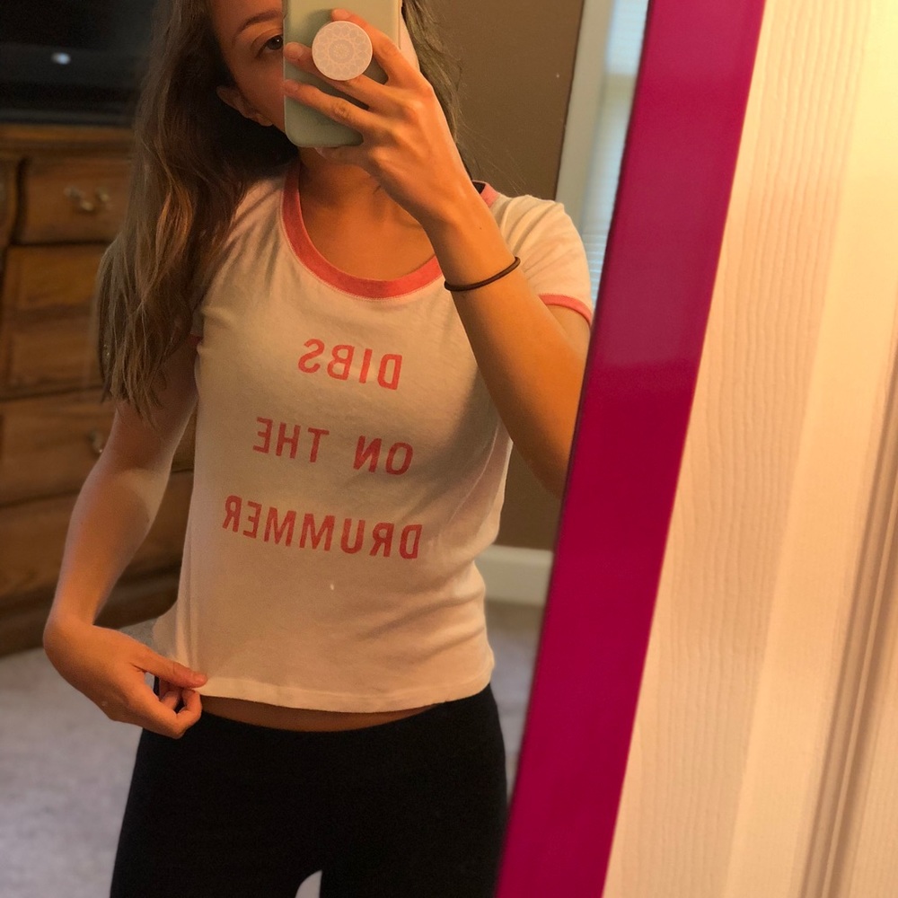White “Dibs on the Drummer” Graphic Tee